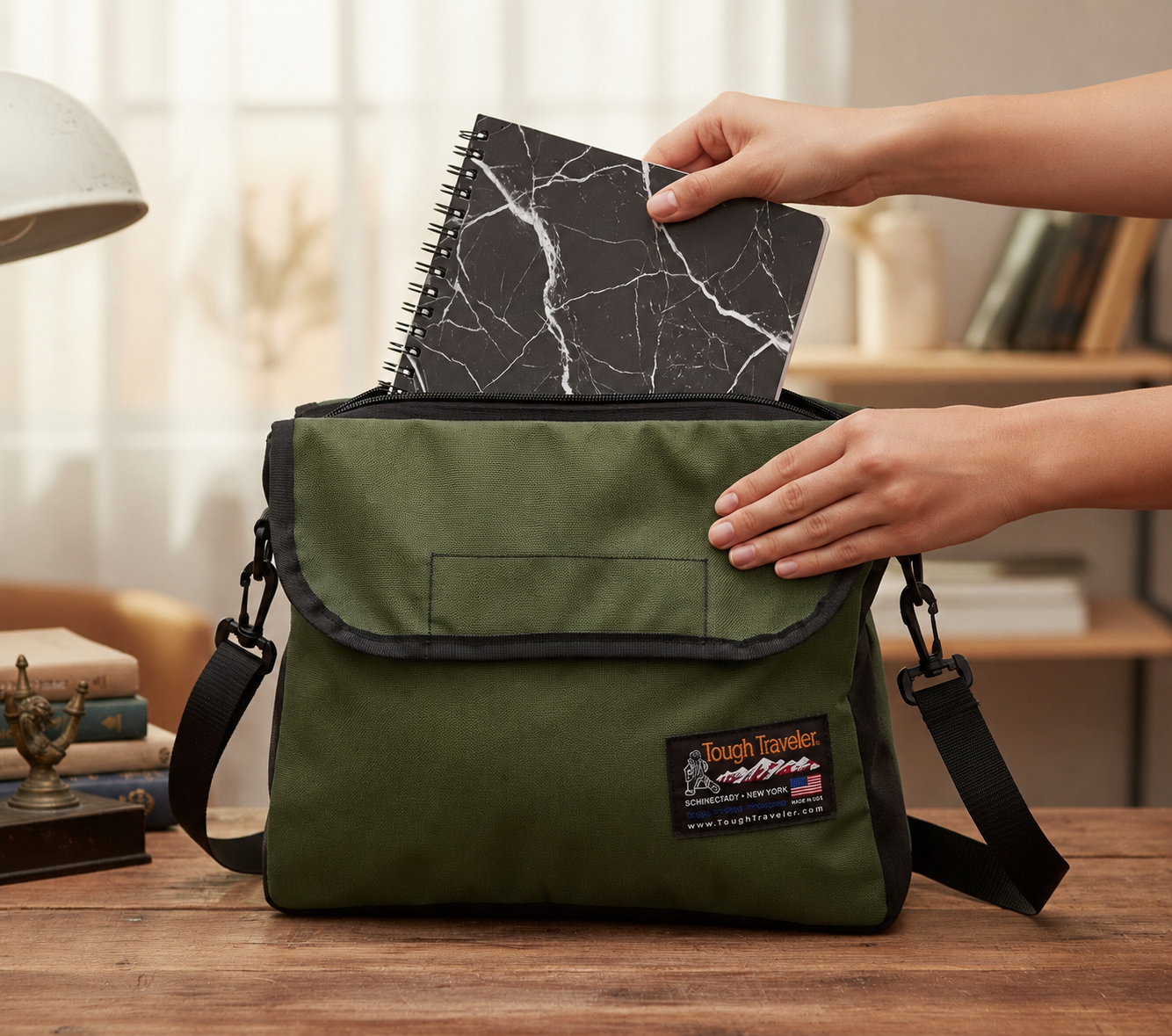 DOCU-DOUBLE Shoulder Bag  | Tough Traveler | Made in USA |  DOCU-DOUBLE Shoulder Bag